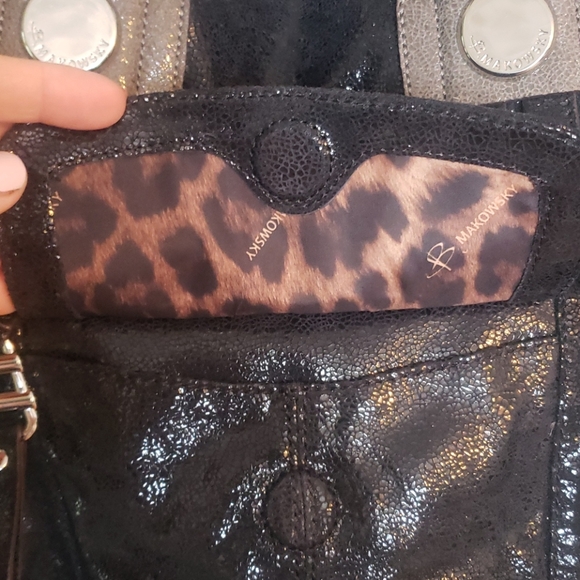 B. Makowsky black metallic suede purse - Picture 6 of 8